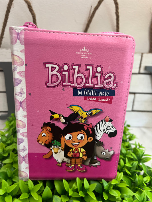 Biblia mi gran viaje Reina Valera 1960 perfecta para niñas letra grande
