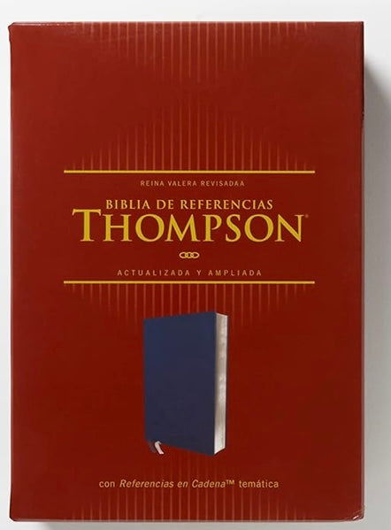 RVR, Biblia de Referencia Thompson, Leathersoft, Azul añil, Palabras de Jesús en Rojo,